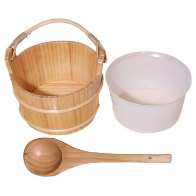 Wooden Sauna Bucket and Ladle Set