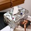 yixinzi-2024 Gemstone Tissue Box for Home, Living Room, Coffee Table, Ceramic Tissue Organizer and Paper Holder (Silver) view 3