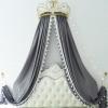 Golden Princess Crown Bed Canopy, Iffon Mosquito Net with Metal Crown and Decorative Yarn Curtains for a 2.0 m Bed view 1