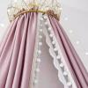 Golden Princess Crown Bed Canopy, Iffon Mosquito Net with Metal Crown and Decorative Yarn Curtains for a 2.0 m Bed view 3