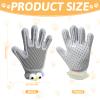 2-in-1 Pet Hair Remover and Grooming Gloves, 2-Piece Set, Gray view 2