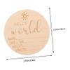 Yardwe 5-Piece Wooden Birth Announcement Signs, Round Newborn Name Signs for Baby Photography view 2