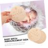 Yardwe 5-Piece Wooden Birth Announcement Signs, Round Newborn Name Signs for Baby Photography view 4