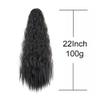 22-Inch Synthetic Long Tousled Curly Ponytail Extension with Drawstring, Wrap-Around Clip-In Hairpiece for Women, Blonde view 4