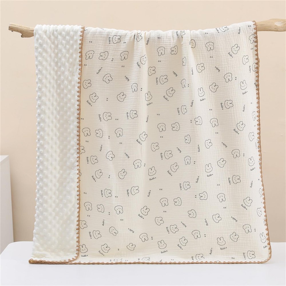 champracer Baby Blanket, 100 x 100 cm, Cotton Summer Blanket, Rabbit