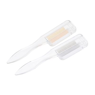 DEARMAMY 2-Piece Stainless Steel Eyebrow Comb Set with Foldable Design