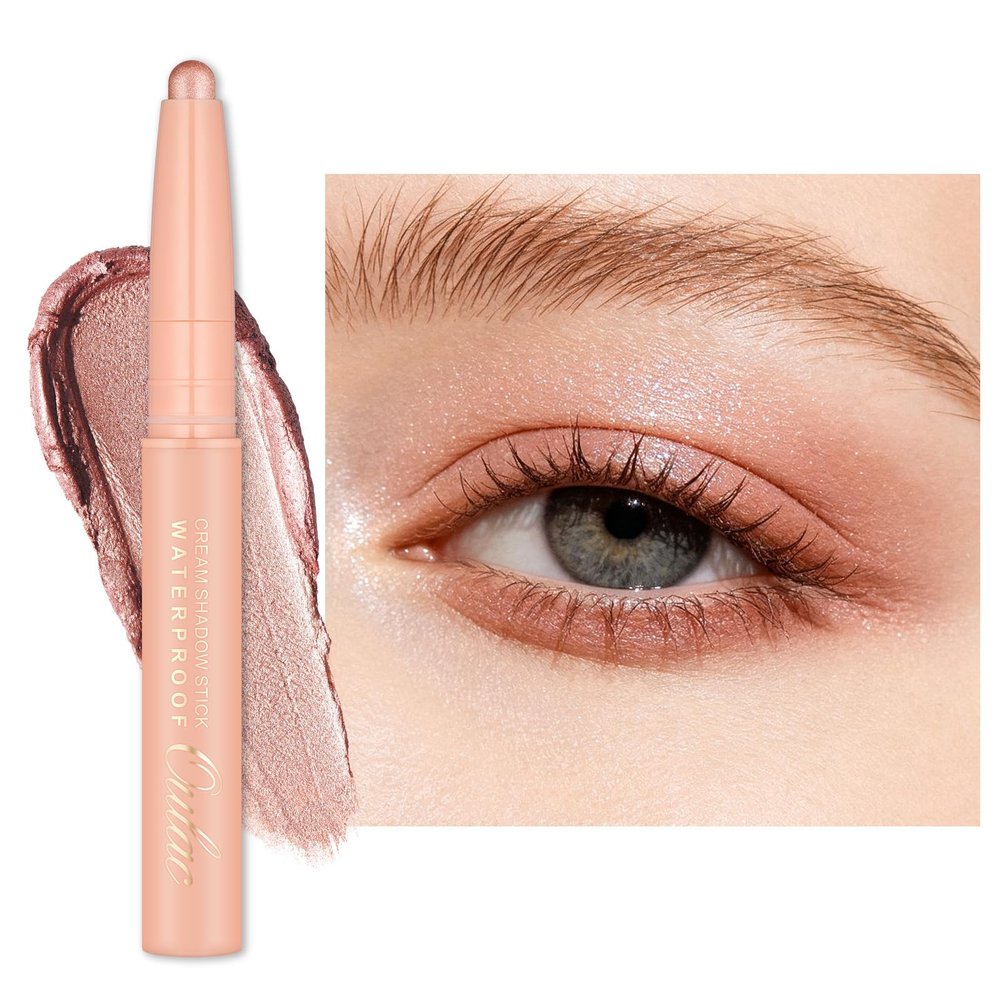 Oulac Twist-Up Eyeshadow Stick, Nude Metallic Finish, Waterproof & Smudge-Proof, 16+ Hours, Creamy-Silky Texture, Vegan, 11 Golden Hour