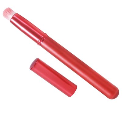 Synthetic-Fiber Lip Brush with Red Handle for Concealer and Powder