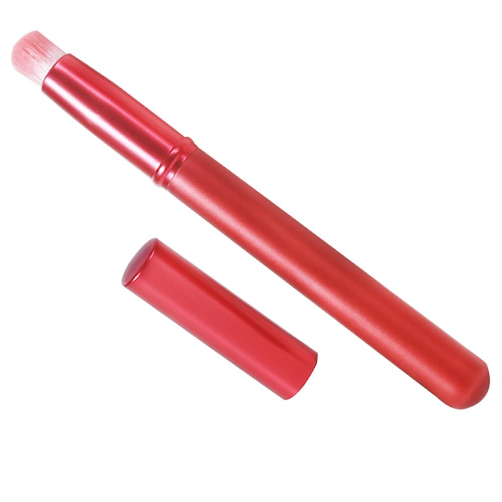 Synthetic-Fiber Lip Brush with Red Handle for Concealer and Powder