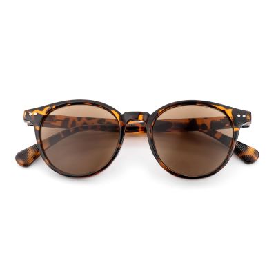SKYWAY Retro Round Sun Reading Glasses, Tortoiseshell/Brown, +1.50
