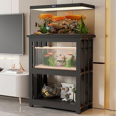 Multi-Tier Steel Aquarium Stand with Adjustable Shelf