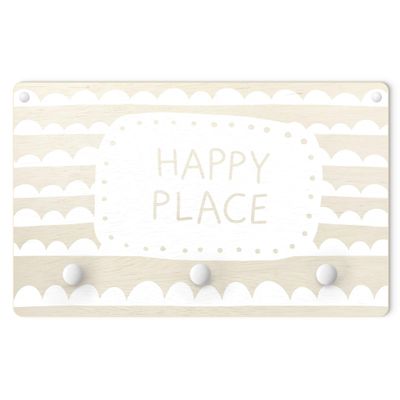 micasia Wooden Children's Coat Rack, Sayings Design, Made in Germany, White, 40 x 25 cm