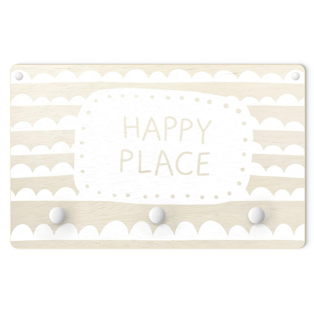 micasia Wooden Children's Coat Rack, Sayings Design, Made in Germany, White, 40 x 25 cm