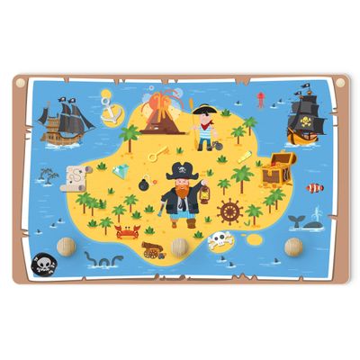 micasia Children's Wooden Coat Rack, Pirate Design, Made in Germany, 40 x 25 cm