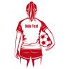 GRAZDesign Personalized Girl Soccer Player Wall Decal with Name, 95 x 57 cm, Red view 2