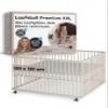 Smann Wooden Baby Playpen 120 x 120 cm, Sahara Dust, with Mattress, Height-Adjustable Solid Beechwood, Rubberized Casters, TÜV Tested view 1