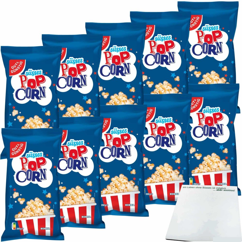 usy Bundle for Gut & Günstig Sweet Popcorn, 10 x 200 g Bags + usy Block