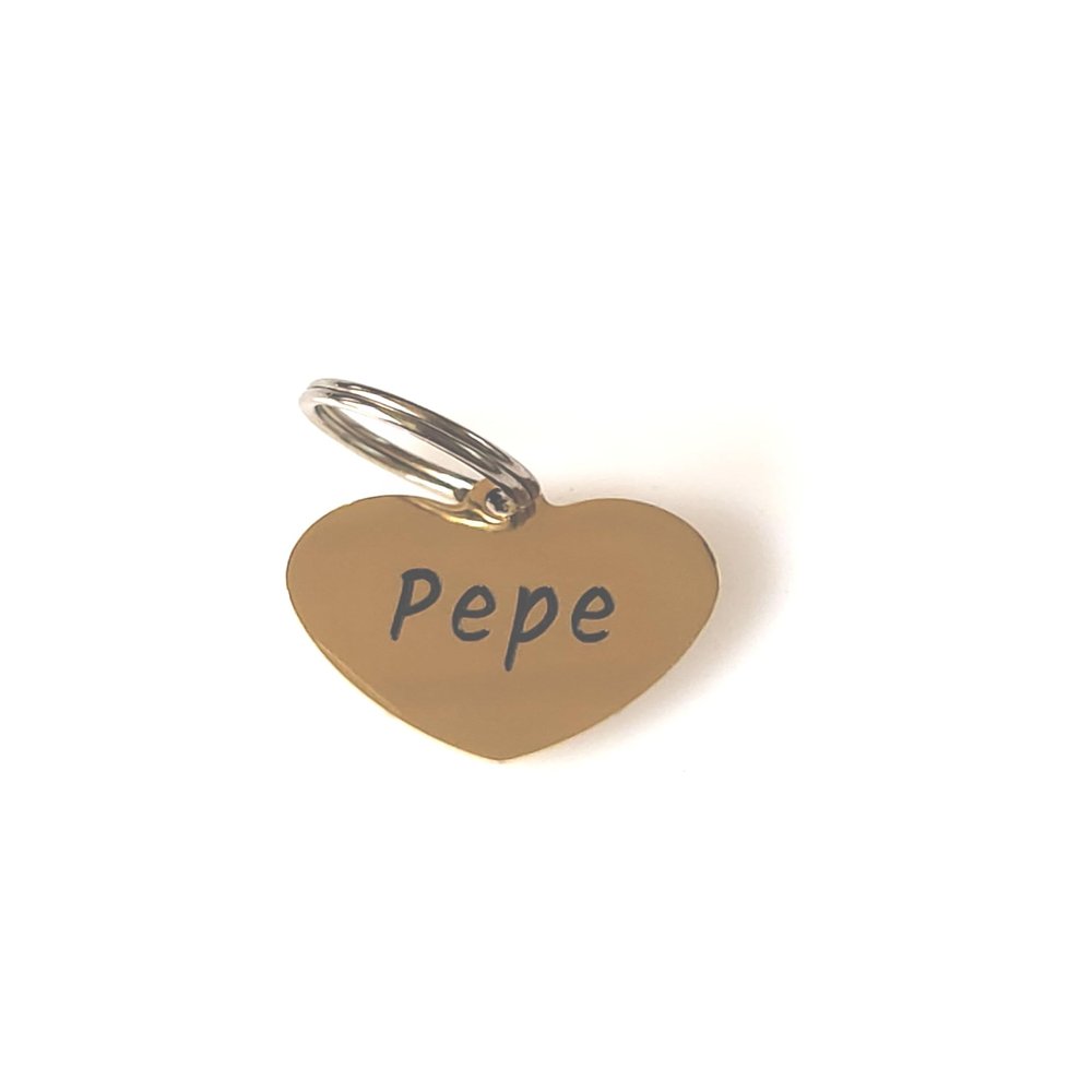Engraved Stainless Steel Heart Dog Tag