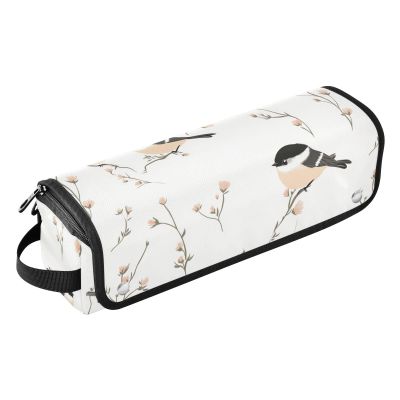 KLL Hot Hair Tools Travel Bag with Heat-Resistant Pad, Waterproof Travel Organizer for Curling Iron, Flat Iron, Compact Hair Dryer, Cartoon Black Capybara, White