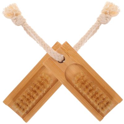Double-Sided Bamboo Nail Brushes, 2 Pieces