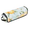 Hair Tool Travel Bag with Removable Heat-Resistant Mat, Large Flat Iron Case, Cute Apricot Fruit, Silver view 1