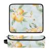 Hair Tool Travel Bag with Removable Heat-Resistant Mat, Large Flat Iron Case, Cute Apricot Fruit, Silver view 3