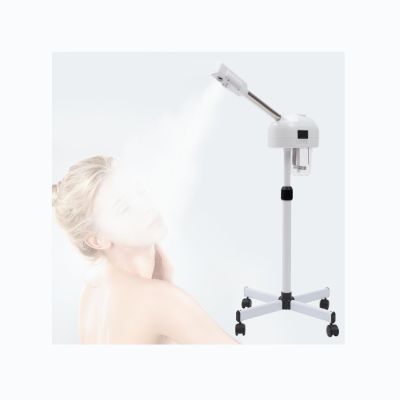 Vertical Facial Steamer Facial Sauna, 750W Professional Ozone Function with Rotating Arm and 600ml Tank, Hot/Cold Steam Mode and LCD Display for Salon/Home Spa, White