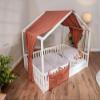 tiSsi Muslin Canopy for House Beds 90 x 200 cm, Mocha view 3