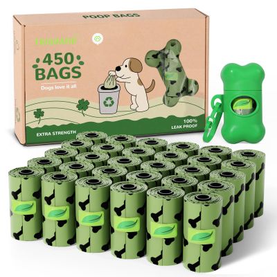 Dog Waste Bags, 450 Count - 30 Rolls (15 Bags per Roll), Extra Thick, Biodegradable Dog Poop Bags with Dispenser for Outdoor Walks