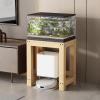 FORRTY Solid Wood Aquarium Stand, Brown/Natural Wood view 1