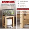 FORRTY Solid Wood Aquarium Stand, Brown/Natural Wood view 4