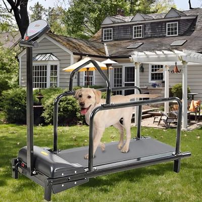 Pet Treadmill with Adjustable Speed and Safety Fence for Small to Medium Dogs, Supports up to 90