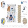 Medi Partners Kids Car Seat Belt Pads, 2-Pack, 17 x 22 cm, Boho Animals with Beige Minky view 3