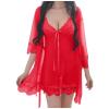 Women's Lace Babydoll Robe with G-String view 1