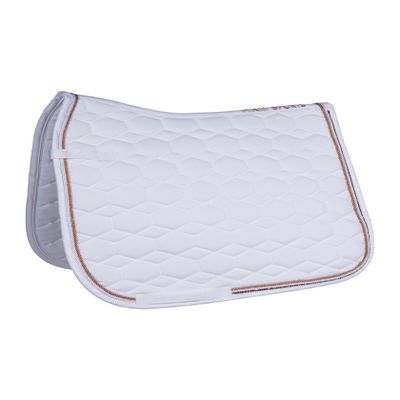 HKM Rosegold Glamour Style Saddle Pad, White, Pony