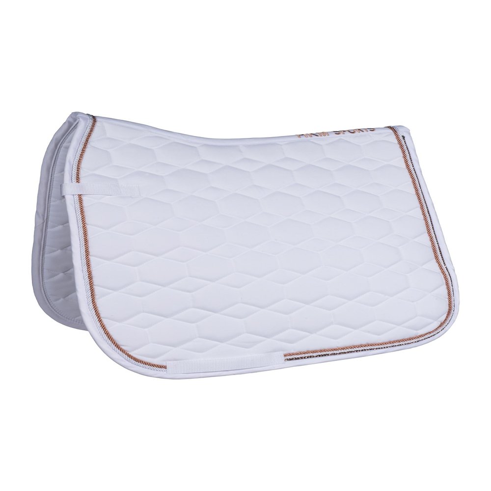HKM Rosegold Glamour Style Saddle Pad, White, Pony