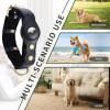 LiRui.R AirTag Dog Collar with Leather and Thick Plush, Adjustable, Blue, L view 4