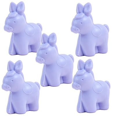 Label Provence Nature French Soap, Donkey-Shaped with Organic Donkey Milk, Lavender Scent, 145 g, 5 Pieces