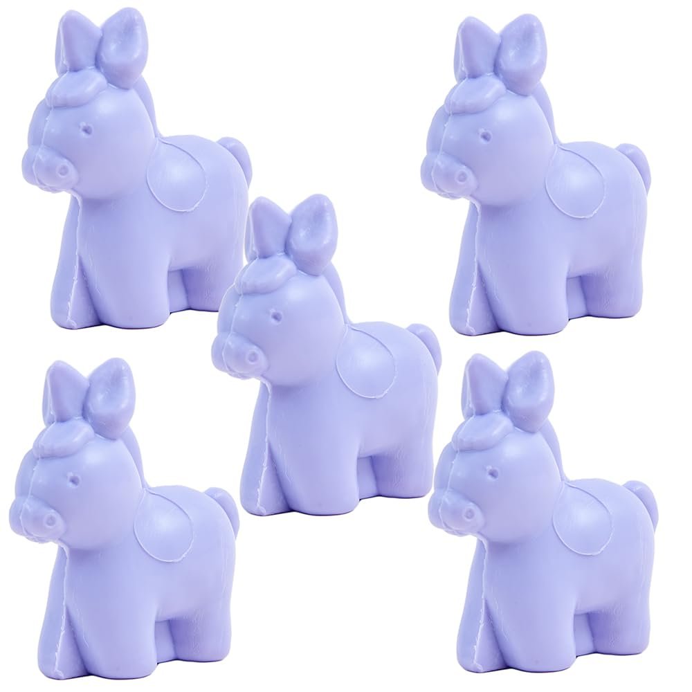 Label Provence Nature French Soap, Donkey-Shaped with Organic Donkey Milk, Lavender Scent, 145 g, 5 Pieces