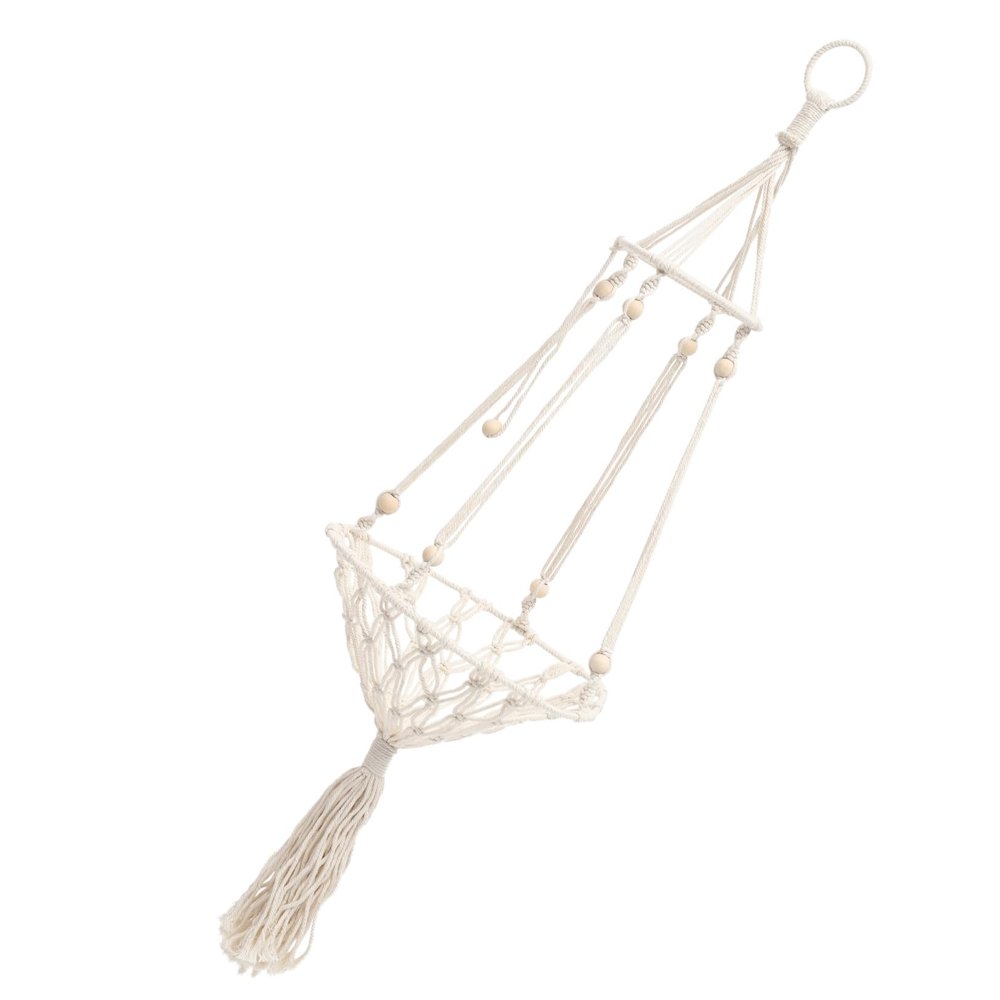 TOYANDONA Beige Macramé Cat Hammock, Cotton Yarn, Boho Style, for Cats up to 5 kg