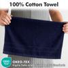 Bathroom Towels, 100% Cotton, Soft and Absorbent, 6-Pack, 50 x 85 cm, Navy Blue view 2