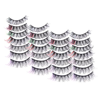 SHERCHPRY 14 Pairs of Colorful Imitation Mink Individual Lashes