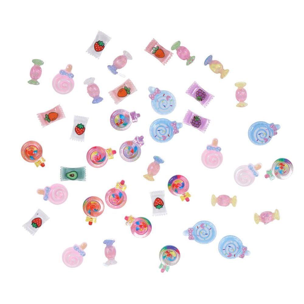 SHERCHPRY Resin Candy Nail Charms, Cute Cartoon Designs, 40 Pieces