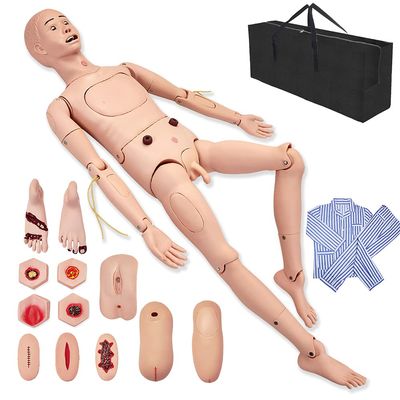 AMITD 170 cm Male Multifunctional Nursing Manikin with Interchangeable Genitals, Clothing, Pressure Sore and Trauma Modules, and Storage Bag