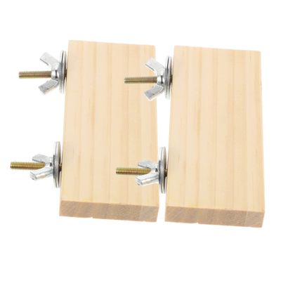 INOOMP 2-Piece Wooden Bird Stand Platforms for Parrots and Budgies