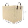 POPETPOP Woven Storage Basket, Medium, PP, Beige, 30 x 23 x 29 cm view 2