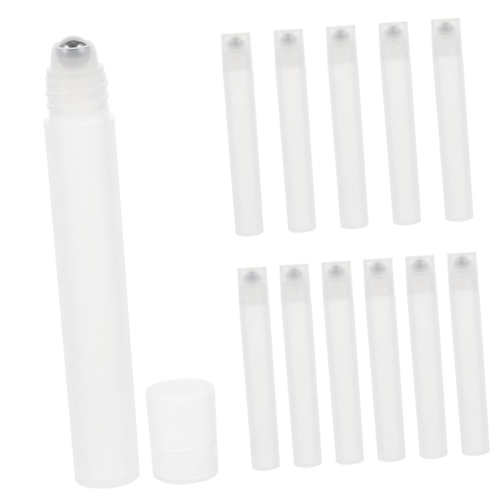 BESTYASH 12-Piece Refillable Empty Transparent Roll-On Bottles with Steel Balls