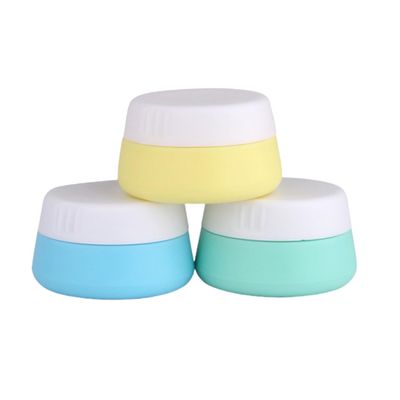 VALICLUD 3-Piece Silicone Cream Jars, Portable Lotion Containers with Plastic Lids, Leakproof, Small for Travel and Home