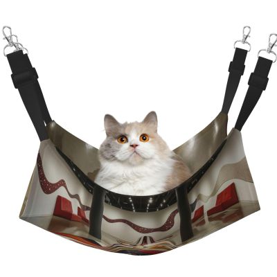 Fractal Wave Pattern Cat Hanging Hammock