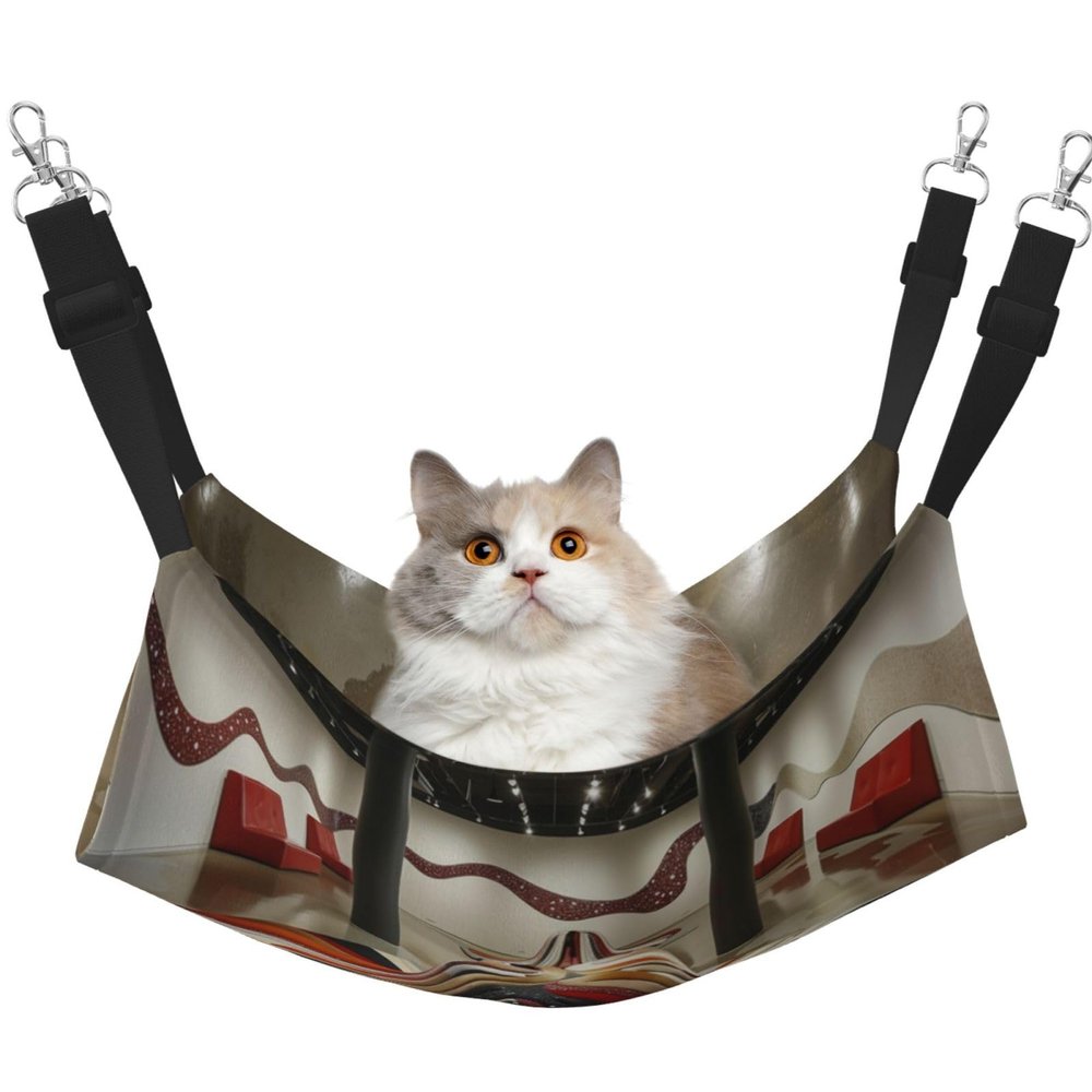 Fractal Wave Pattern Cat Hanging Hammock